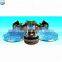 Commercial inflatable water park on land with pool slide for kids and adults