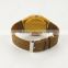 Wholesale personalized Fashion yellow Wood case Watch Men Custom Logo Wrist Watch With Leather Band