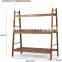 3 Tiers Carbonized Wood Plant Stand Shelf Holder Indoor Outdoor Vertical Tiered Plant Ladder Flower Rack Display