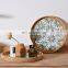 High Quality Rustic Rattan Tray With Mother Of Pearl for Table Centerpiece, Wicker Ottoman Tray with Shell Ornament