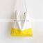 Wholesale OEM high quality natural women zipper contrast color canvas shopping bag custom blank canvas tote bag