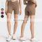 Quick Dry Sportswear Women Short Pant Butt Lifting Ribbed Fabric V Cross Waistband Yoga Shorts Womens Fitness Gym Yoga Shorts