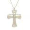 black enamel IPG plating stainless steel Western cross pendant necklace