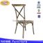 Industrial antique cross back chair metal in dining chairs, metal bar chair promotion