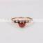 9K Rose Gold Plating Ring Adjustable Wedding Rings For Women With Rhodolite