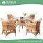 Wholesale customized white rattan outdoor dinning set with 6 chairs
