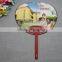 promotional gift CMYK printing round shaped plastic pp fan big hand fan advertising fan