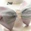 Chiffon ribbons rhinestone hair bows wholesale for girls