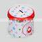 star printed round coin bank tin