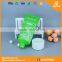 Green tea face cream of cosmetic tube with silkscreen printing surface handling