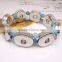 leather snap button bracelet, Button Charm Leather Bracelet Rhinestone