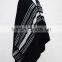 Knit Wool Striped Poncho Shawl Scarf Cape M One Size