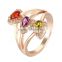 Charming White Gold Plated Women Multicolor Zircon Teardrop Shaped Wedding Accessories Ring