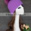 China Manufacture purple Knitting with Colorful Raccoon Fur Ball Ladies Winter Hat