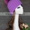 China Manufacture purple Knitting with Colorful Raccoon Fur Ball Ladies Winter Hat