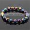 KJL-CZ0014 Brand Men gold/rose/Silver Bracelet 4mm Round Bead Micro Pave Silver CZ iron stone Anil Arjandas men Charm Bracelets