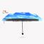 Windproof 3-Fold Anti UV Sun Rain Portable Umbrella