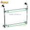 Bathroom brass Double glass shelf/ tempered glass shelf/ Glass shelf 1252