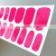 Custom neon pink color nail wrap gel nail polish strip waterproof nail art sticker manufacturer