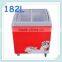 curved glass door chest freezer for ice cream