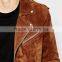 2016 top selling fashionable design brown men tassel with zip faux suede motorbike jacket