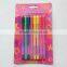 Fluor and metallic gel roller ball pen with glitter