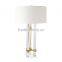 Best selling decorative table lamp made in china crystal work table lamp with fabric shades