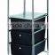 3 Drawer Rolling Tool Storage Cart with Black Drawers