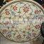 Round Marble Coffee Inlay Table Top, Antique Marble Inlay Table Top