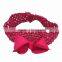 Crochet Baby Headbands with 3" Baby Ribbon Bows Elastic Headbands for Hair Accessories