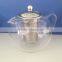Glass Teapot with Stainless Steel Infuser, Modern Design Tea Pot