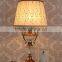 Metal stand lace lampshade clear K9 crystal table lamp