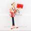 Best selling christmas ornament items resin christmas lady figurines