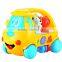 2017 Kids Toy Happy Animal Bus Bump and Go Action With Music, Animal Sounds, Lights and Education Games Great Gift