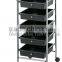 Home furniture space saver with wheels, 10 tier plastic drawer storage cart