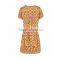 new fashion europe style ladies' close fit printed zip-up short-sleeved old fashion dresses