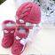 Baby Hand Knitted Hats With Shoes Winter Fashion Crochet Clothes Set For Kids