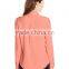Women's Pink,Orange,Blue Double Button Blouse