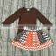 Yawoo black cotton top match turkey embroidery and skirts thanksgiving set childrens wholesale boutique clothing