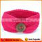 Wholesale Baby Button Bow Elastic Crochet Headbands,Baby Crochet Headbands With Button Closure