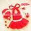 Lace Bowknot Bikini Style Siamese Dress Baby Swimsuit with Hat