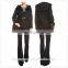 winter outdoor hood and slit pockets duffle casual coats for women