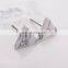 New arrival triangular shaped howlite stud earring