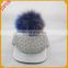 Hot sale customized genuine raccoon fur pompom spring/summer hat