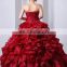 Red Sleeveless Sweetheart Elegant Floor Length Evening Gowns Lace-up Beaded Sequins 2018 Piping Quinceanera Dresses