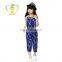 Guangzhou factory summer child girls solid color cotton jumpsuit