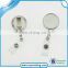 Rounding shape metal retractable pull reel for id card holder