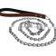 Custom Metal Chain Dog Collar Pet Collar With Leather Handle