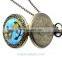 Hot Products to Sell Online Antique Glass Cover World Map Navigation Pocket Watch With Chain