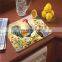 Round Clear Tempered Glass Cutting Board Set, 4 Pcs, 11.75-inch Tableware Kitchen Decorative Trays With Non-slip Legs